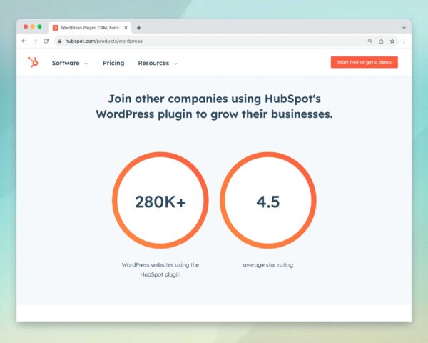 HubSpot WordPress Plugin Stats.