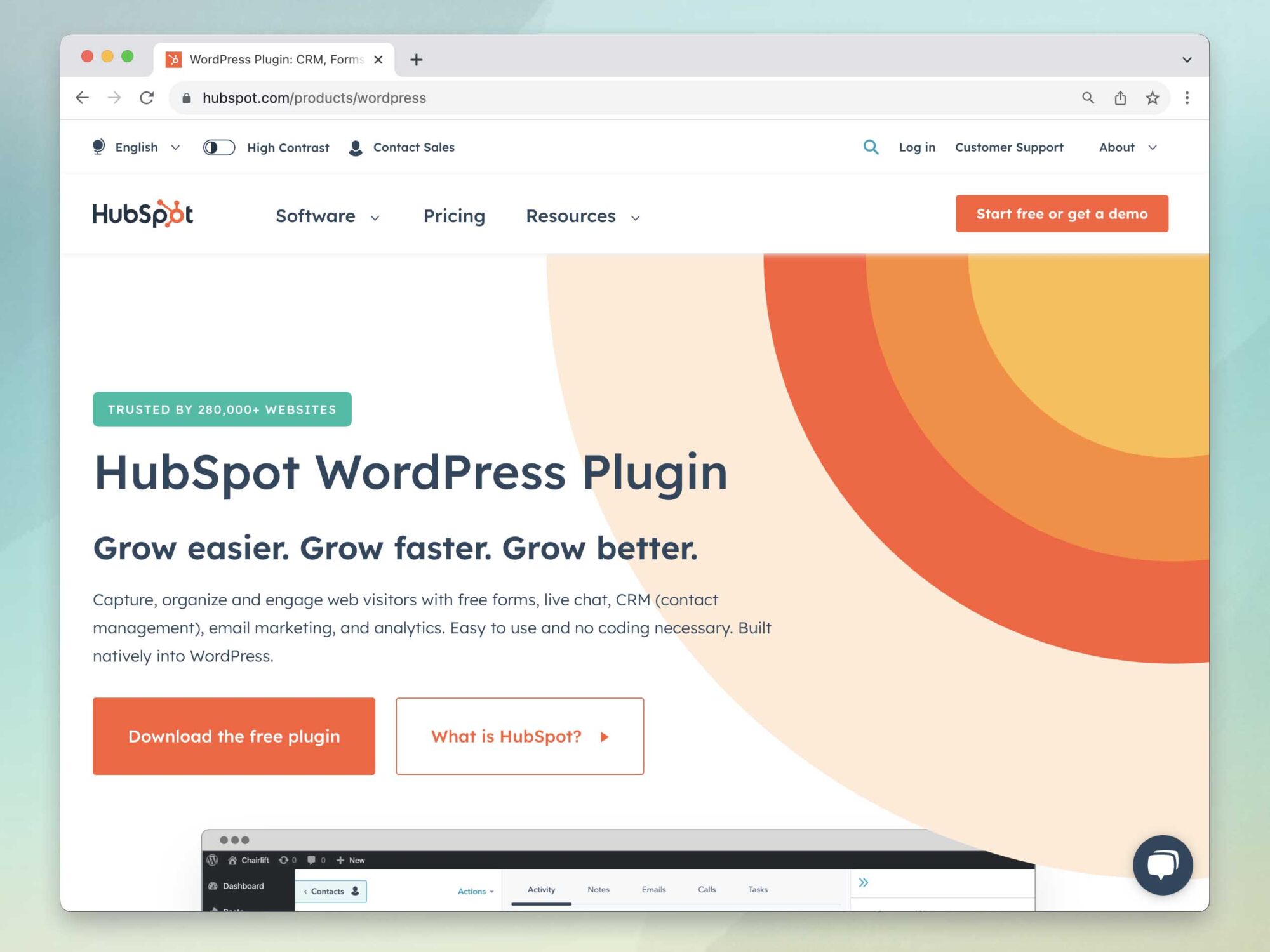 HubSpot WordPress Plugin.